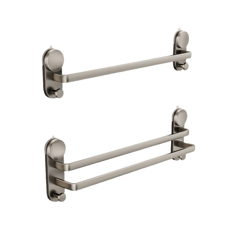 Polished No-Drill Wall-Mounted Towel Bar Storage Single/Double Rod