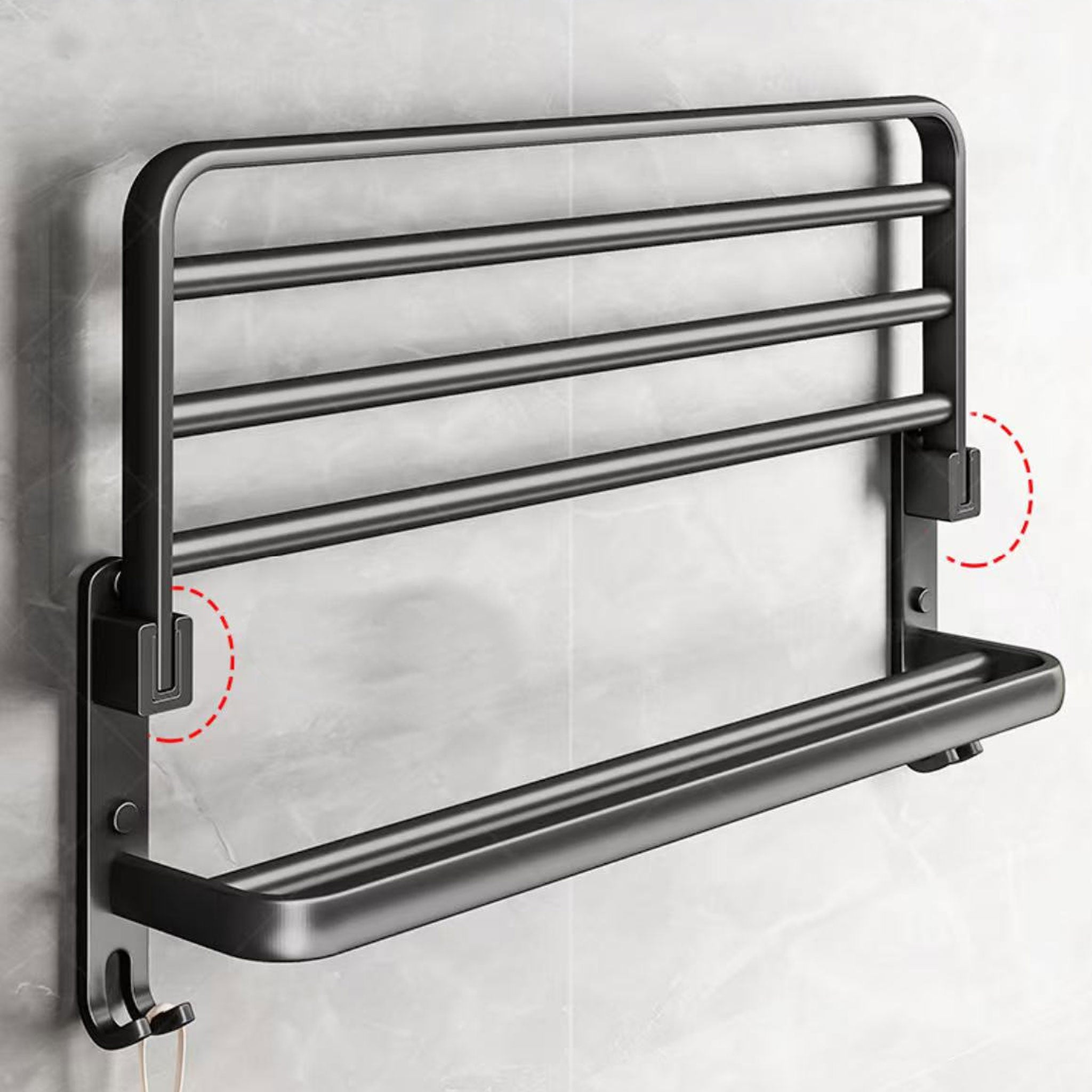 New Modern Simple Suction Cup Towel Rack Bathroom Mirror Polished No-Drill Wall-Mounted Towel Bar Storage Single/Double Rod