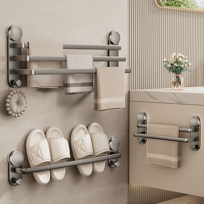 Polished No-Drill Wall-Mounted Towel Bar Storage Single/Double Rod