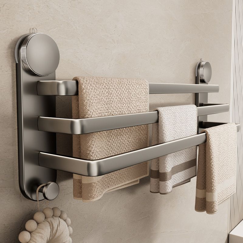 Polished No-Drill Wall-Mounted Towel Bar Storage Single/Double Rod