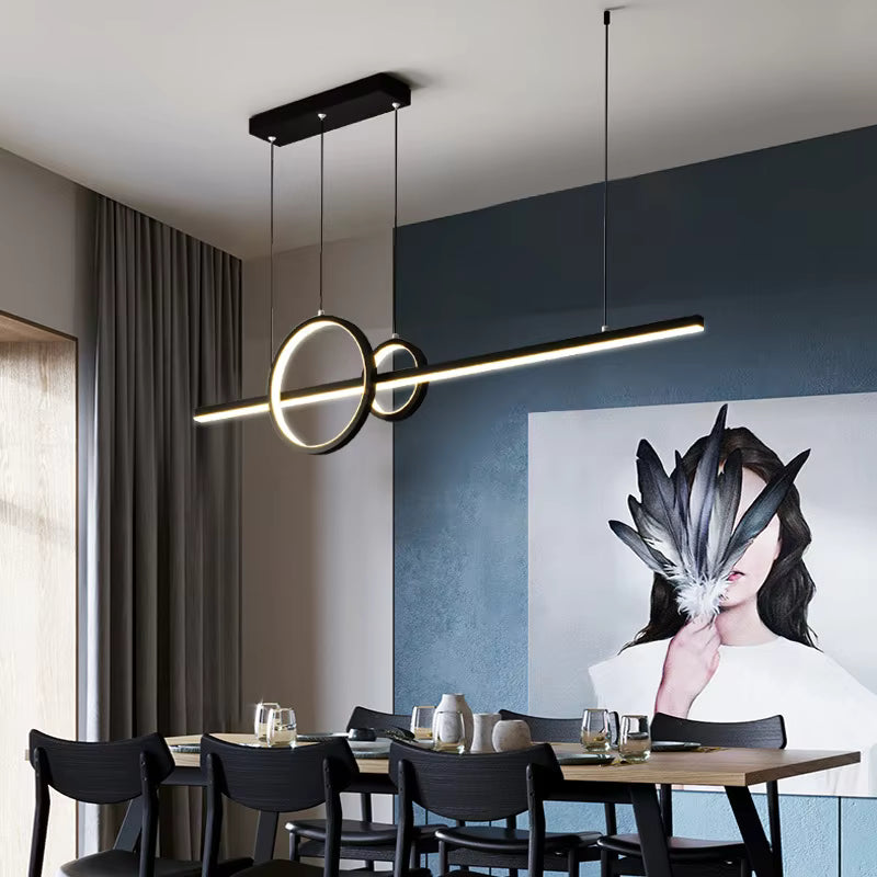 Nordic Luxury Style New Restaurant Chandelier Creative Dining Table Light with Remote Control Silicone Lamp for Dining Room