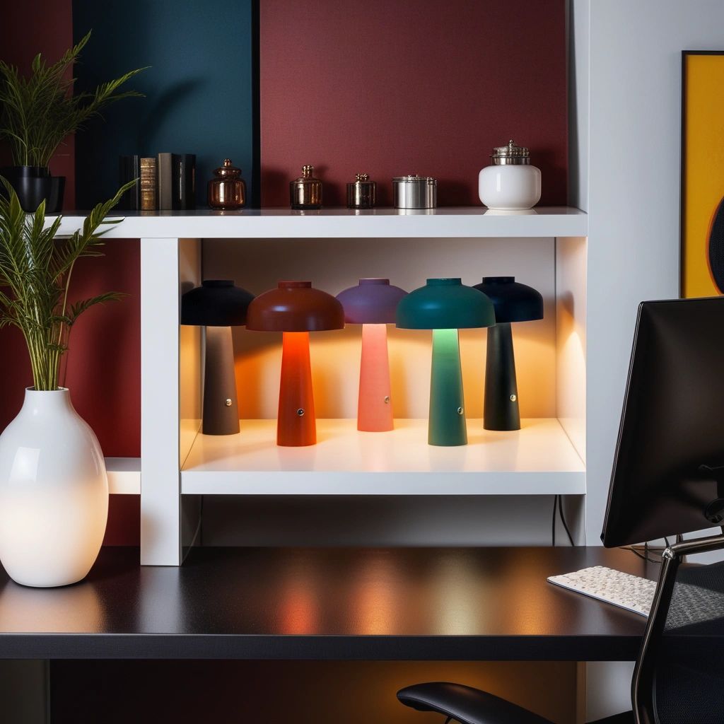 Black White Gray Blue Pink Orange Gold Mushroom Table Lamp Eco-Friendly Product
