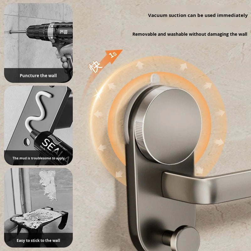 Polished No-Drill Wall-Mounted Towel Bar Storage Single/Double Rod