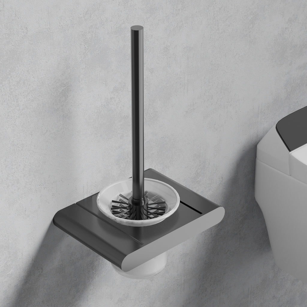 Stainless Steel Bathroom Hardware Set Black Matte Paper Holder Toothbrush Holder Towel Bar Bathroom Accessories