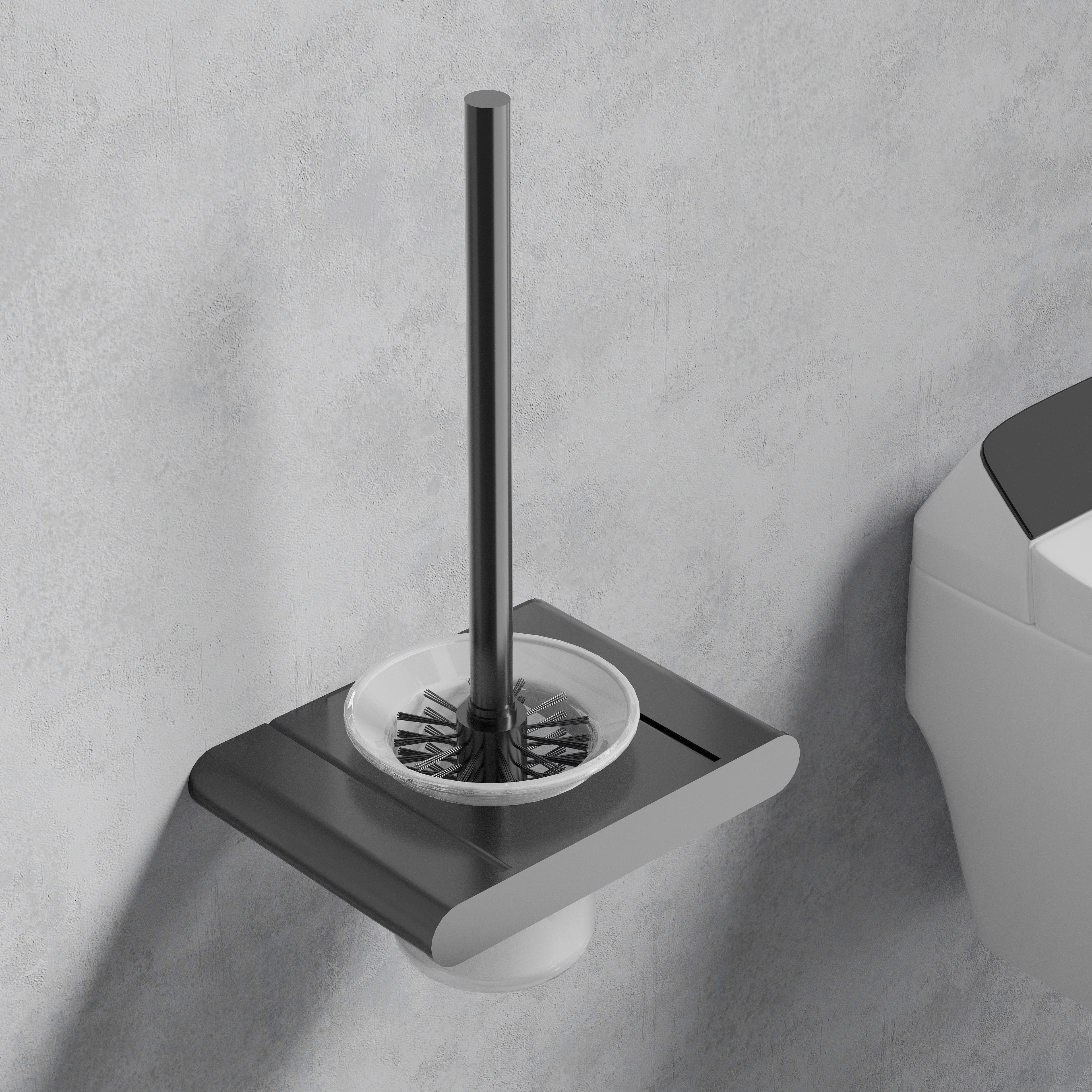 Stainless Steel Bathroom Hardware Set Black Matte Paper Holder Toothbrush Holder Towel Bar Bathroom Accessories