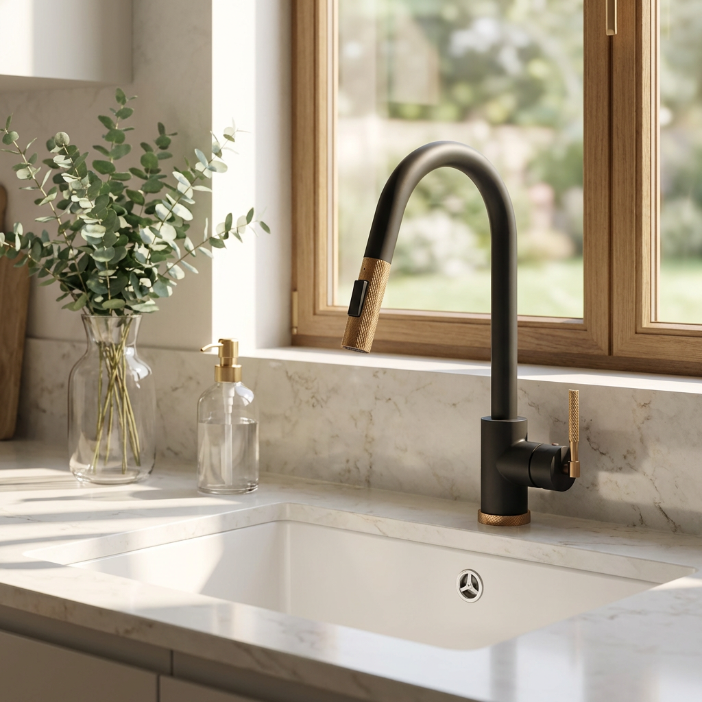 Commercial Gold Black Modern Contemporary Single Handle Torneira Gourmet Pull Down Sprayer Kitchen Sink Faucets